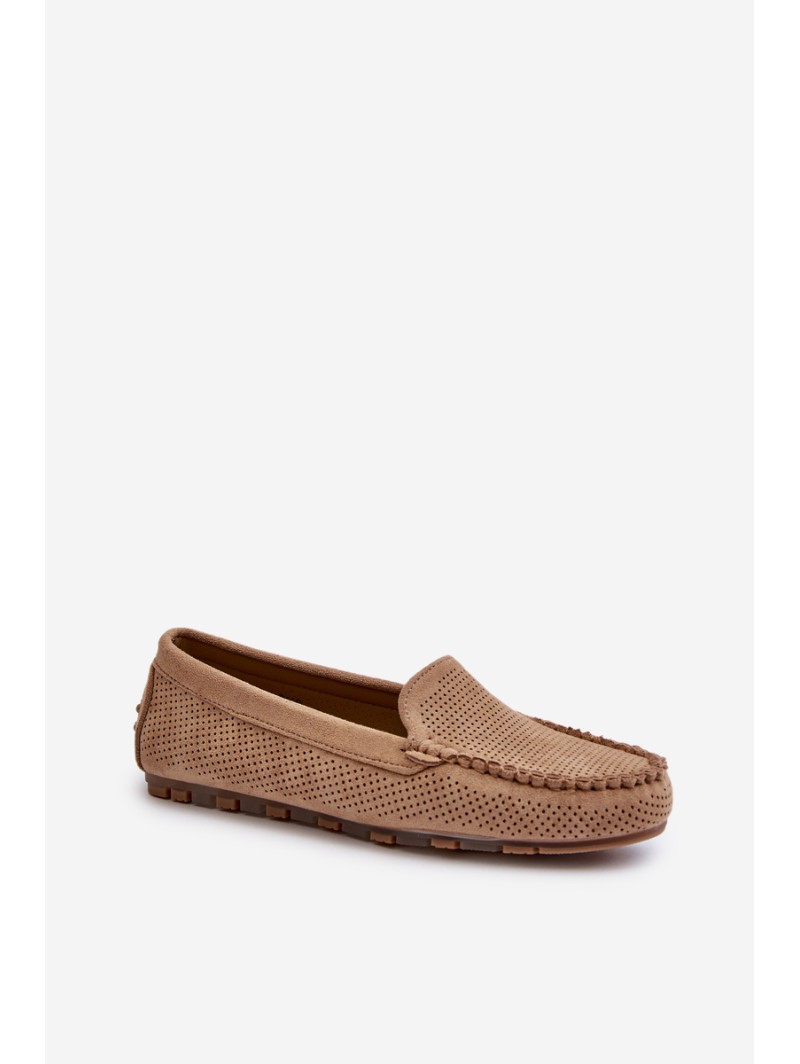 Women's Suede Moccasins Dark Beige Ranica