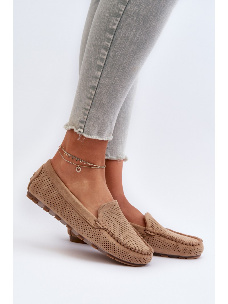 Women's Suede Moccasins Dark Beige Ranica