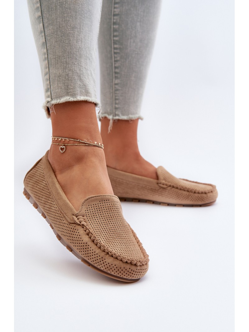 Women's Suede Moccasins Dark Beige Ranica