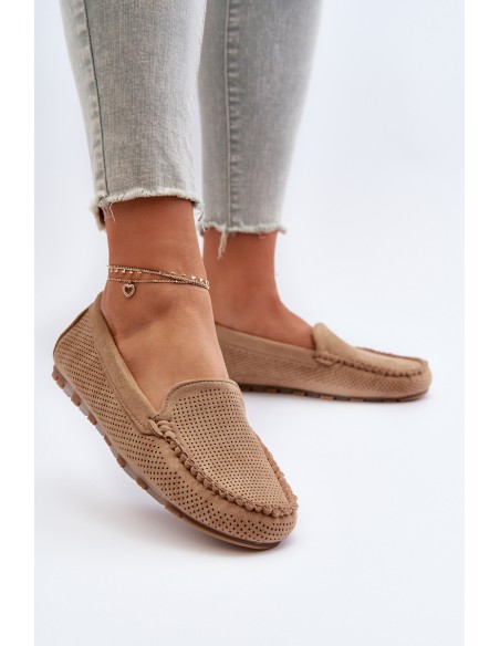 Women's Suede Moccasins Dark Beige Ranica
