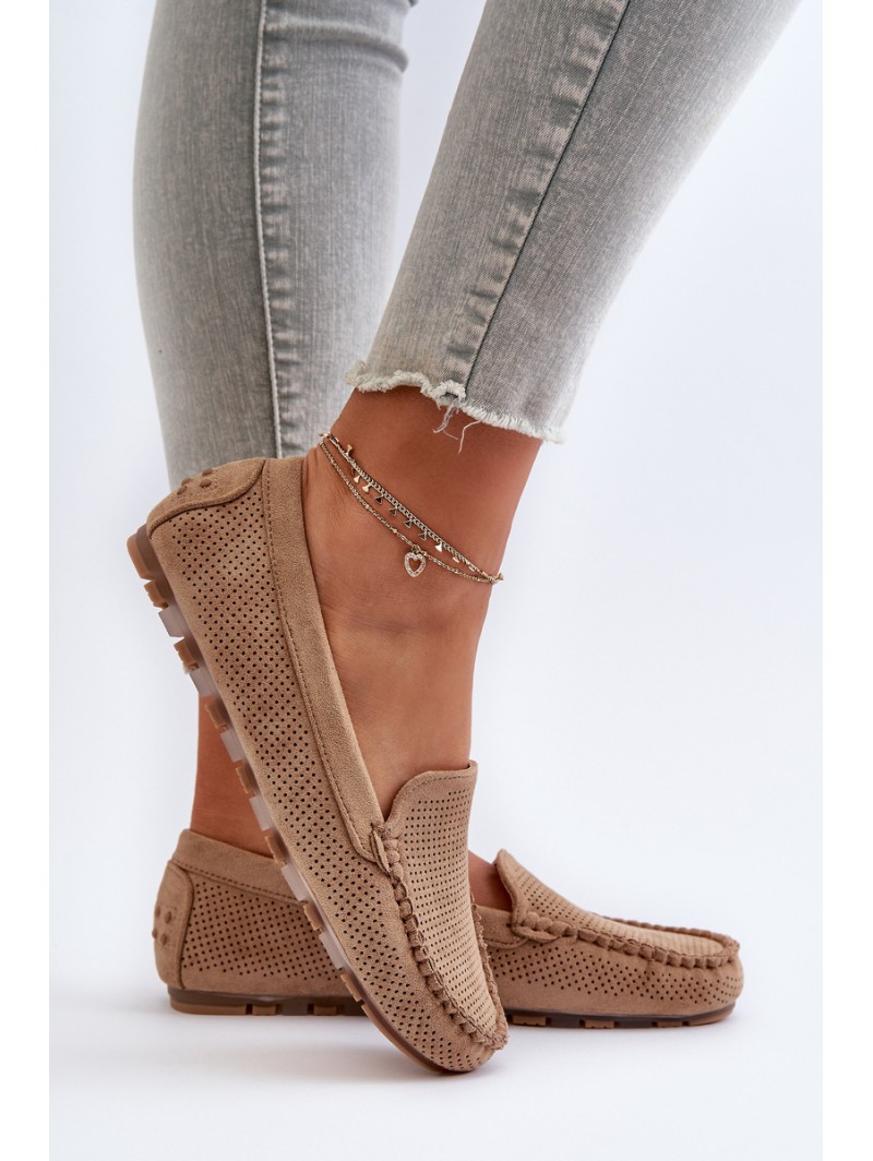 Women's Suede Moccasins Dark Beige Ranica