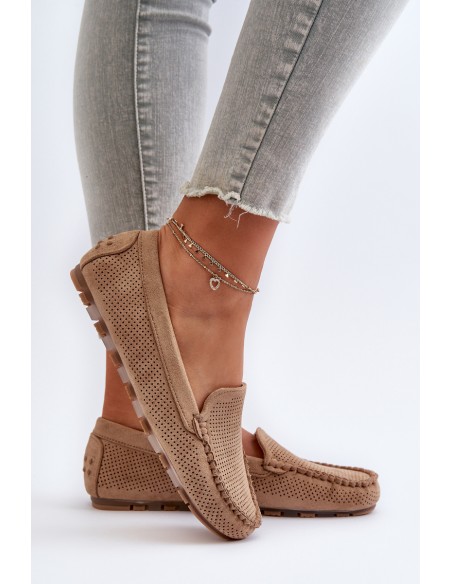 Women's Suede Moccasins Dark Beige Ranica