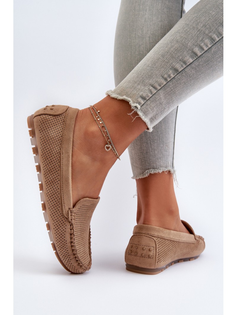 Women's Suede Moccasins Dark Beige Ranica