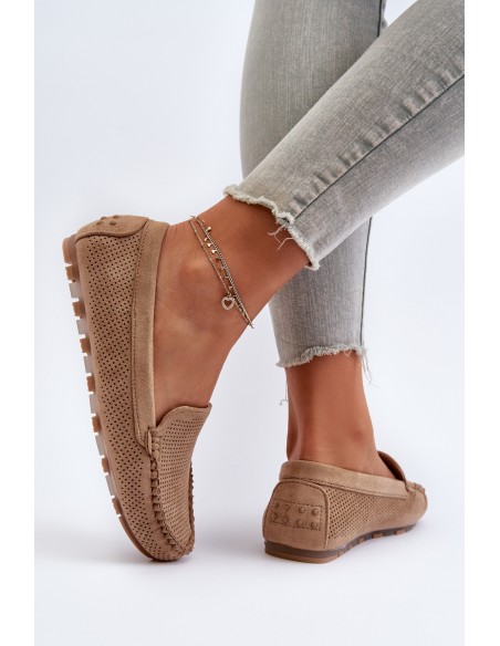 Women's Suede Moccasins Dark Beige Ranica