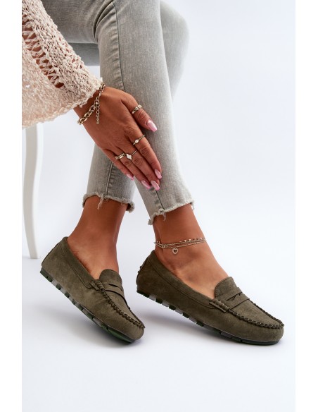 Women's Suede Moccasins Dark Beige Ranica