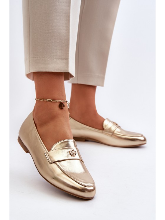Women's Flat Heel Loafers Gold Sylvaine