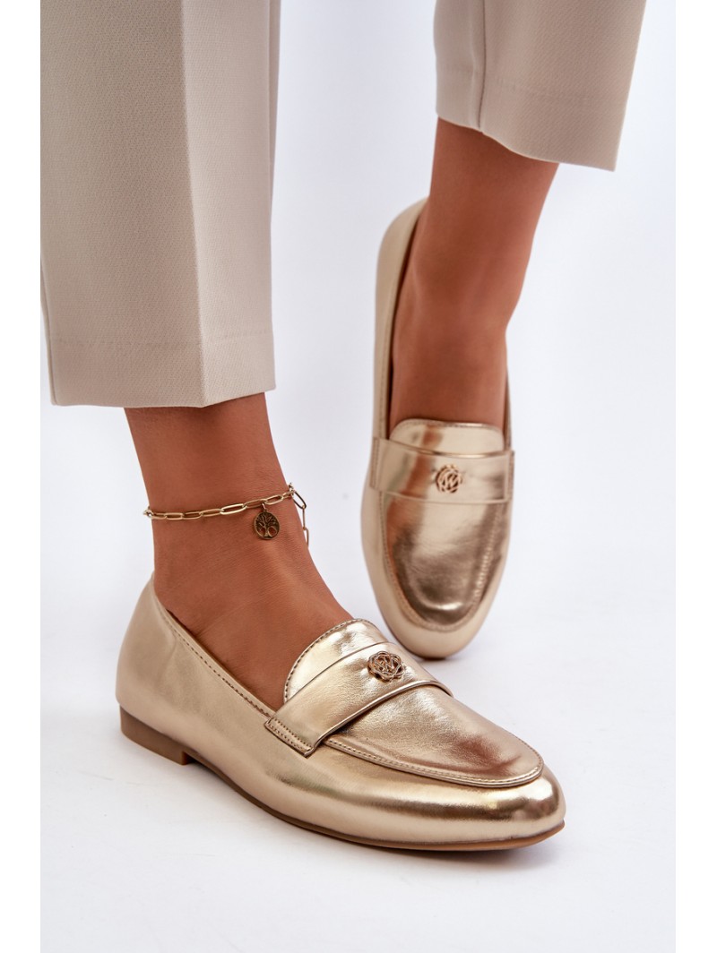 Women's Flat Heel Loafers Gold Sylvaine