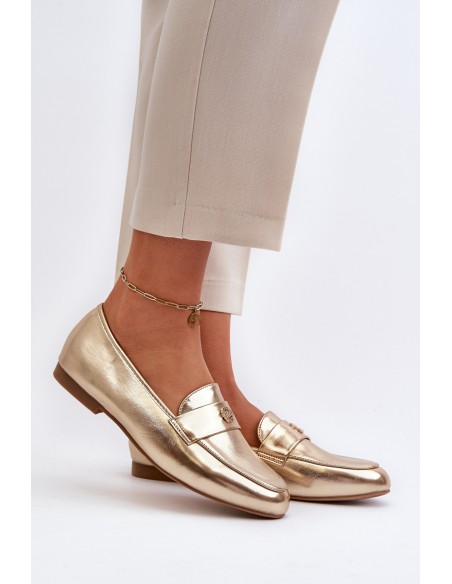Women's Flat Heel Loafers Gold Sylvaine