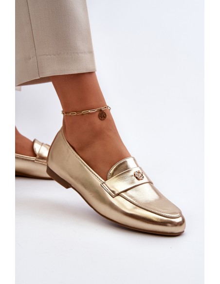 Women's Flat Heel Loafers Gold Sylvaine