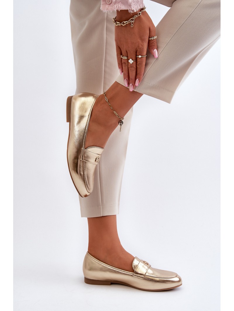 Women's Flat Heel Loafers Gold Sylvaine