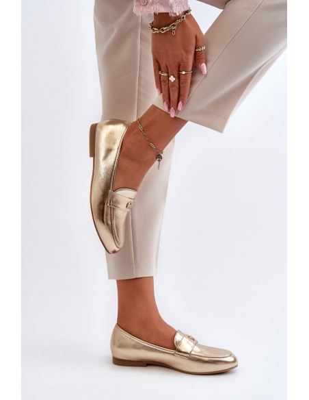 Women's Flat Heel Loafers Gold Sylvaine