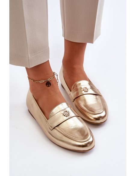 Women's Flat Heel Loafers Gold Sylvaine