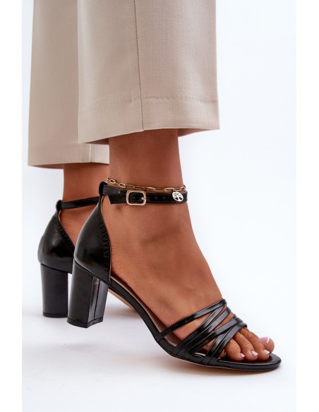 Black Sandals with Straps Enitia