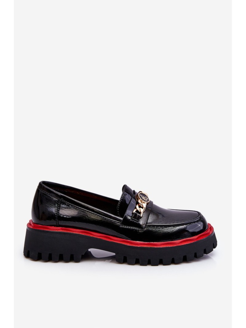 Patent Leather Platform Loafers Black Ronin