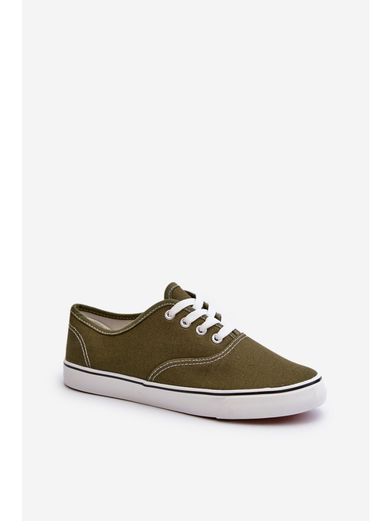 Women's Classic Dark Green Canvas Sneakers Olvali
