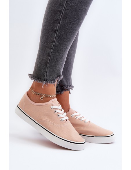 Women's Classic Pink Canvas Sneakers Olvali