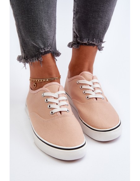 Women's Classic Pink Canvas Sneakers Olvali