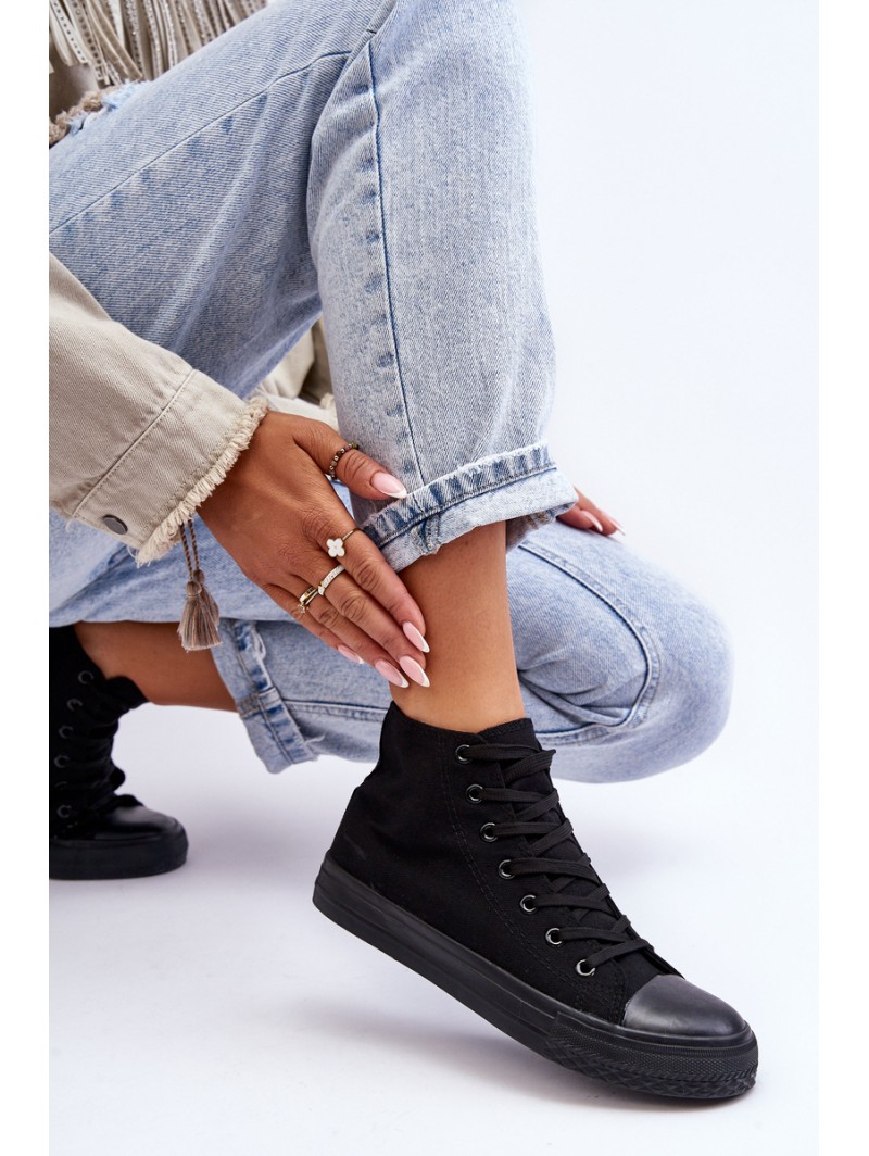 Women's Black Sneakers Socerio