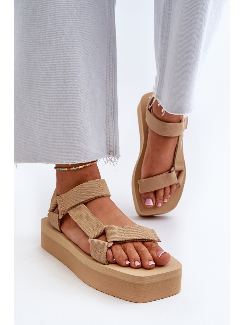 Women's Platform Sandals in Beige Edireda