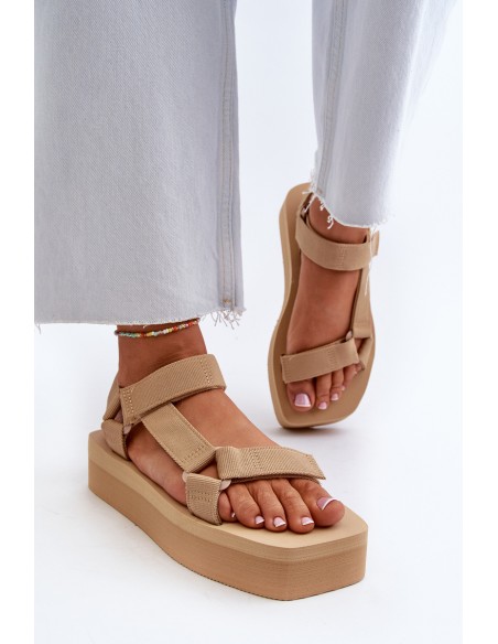 Women's Platform Sandals in Beige Edireda