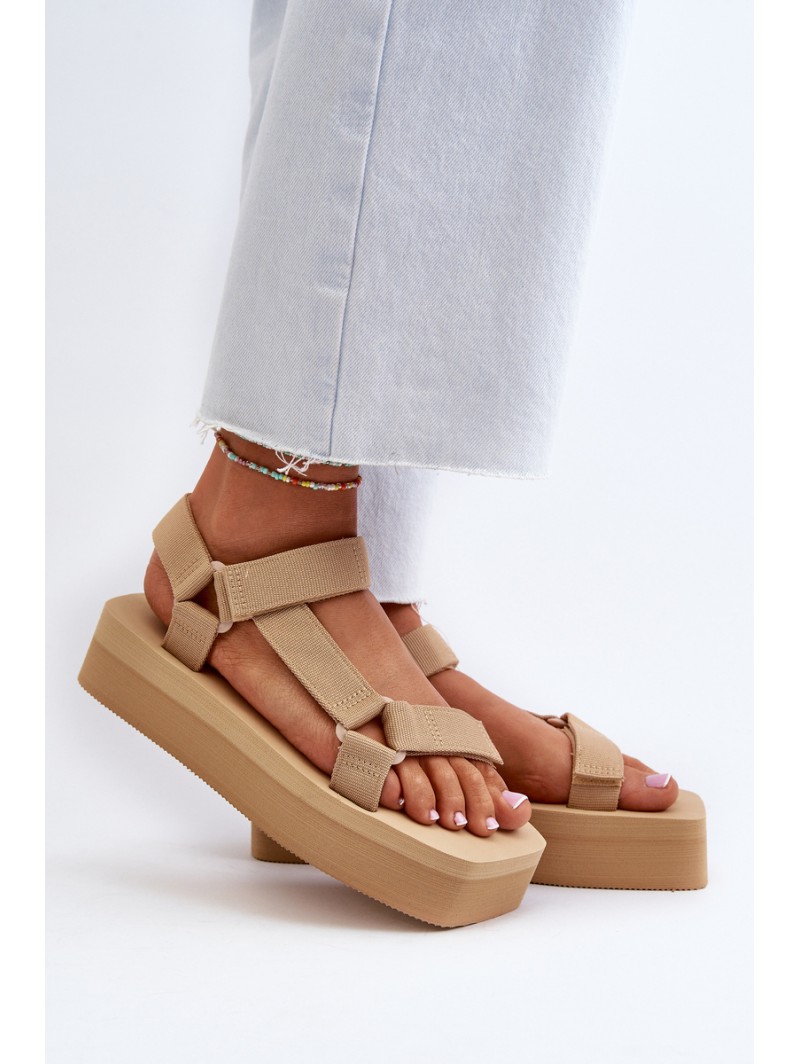 Women's Platform Sandals in Beige Edireda