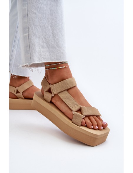 Women's Platform Sandals in Beige Edireda