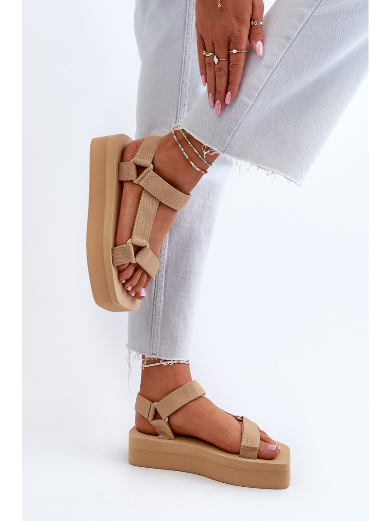 Women's Platform Sandals in Beige Edireda