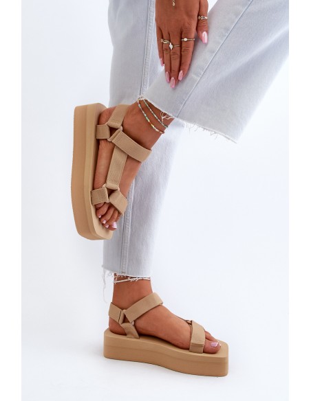 Women's Platform Sandals in Beige Edireda