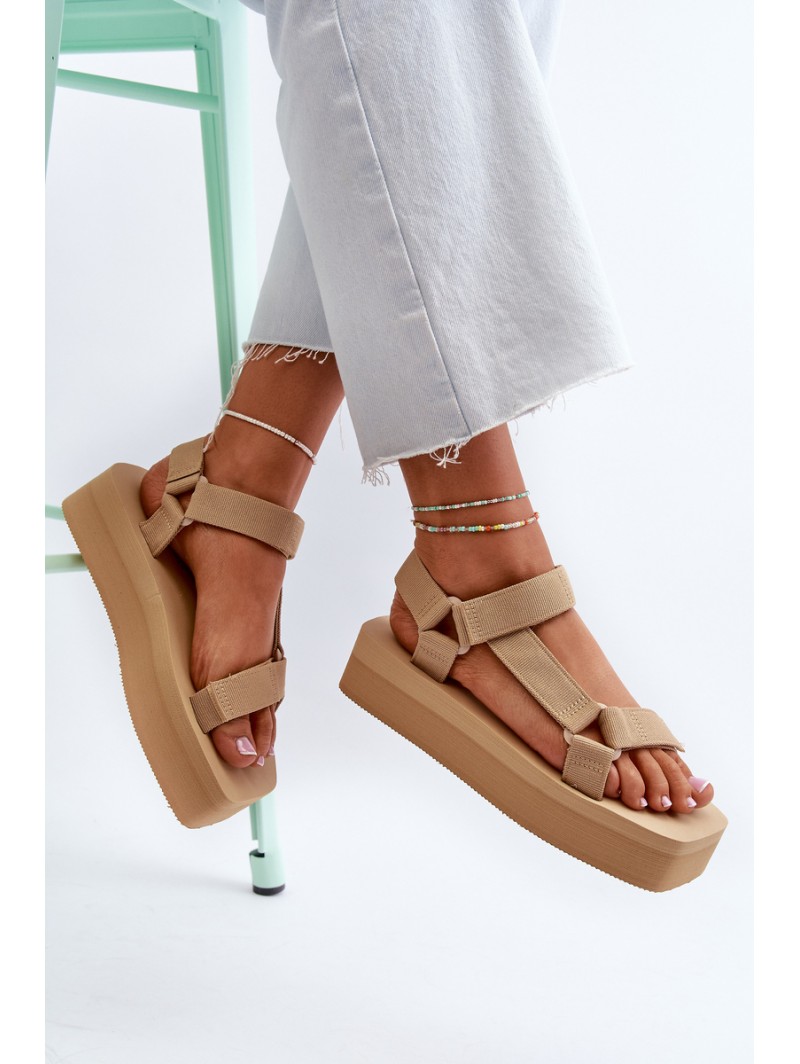 Women's Platform Sandals in Beige Edireda
