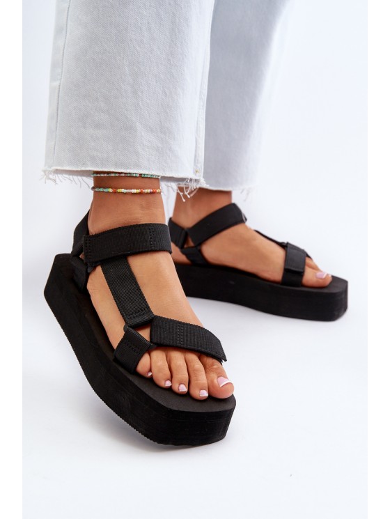 Women's Black Platform Sandals Edireda
