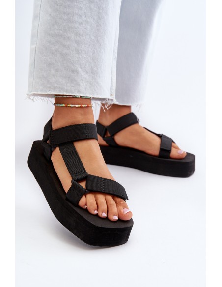 Women's Black Platform Sandals Edireda