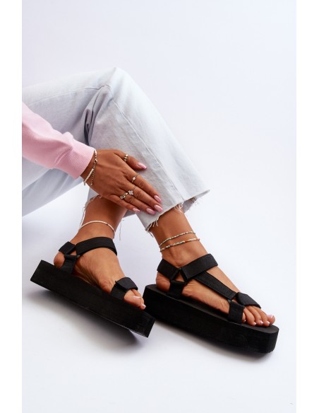 Women's Black Platform Sandals Edireda