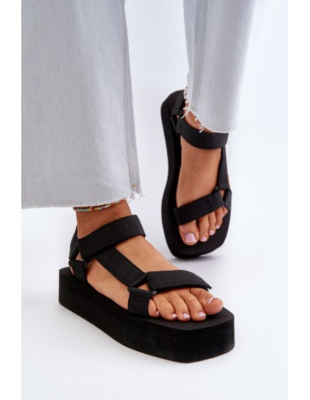 Women's Black Platform Sandals Edireda