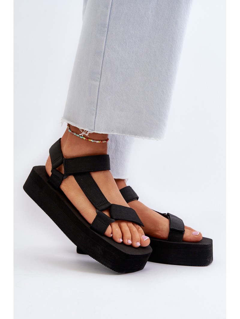 Women's Black Platform Sandals Edireda