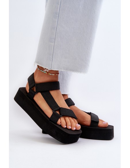Women's Black Platform Sandals Edireda