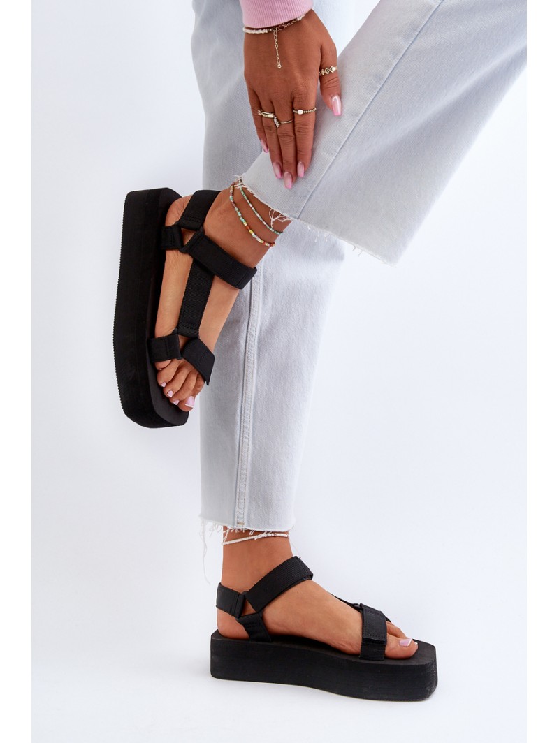 Women's Black Platform Sandals Edireda