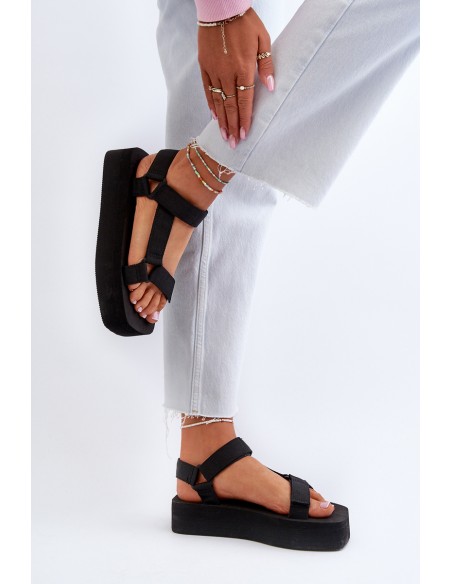 Women's Black Platform Sandals Edireda