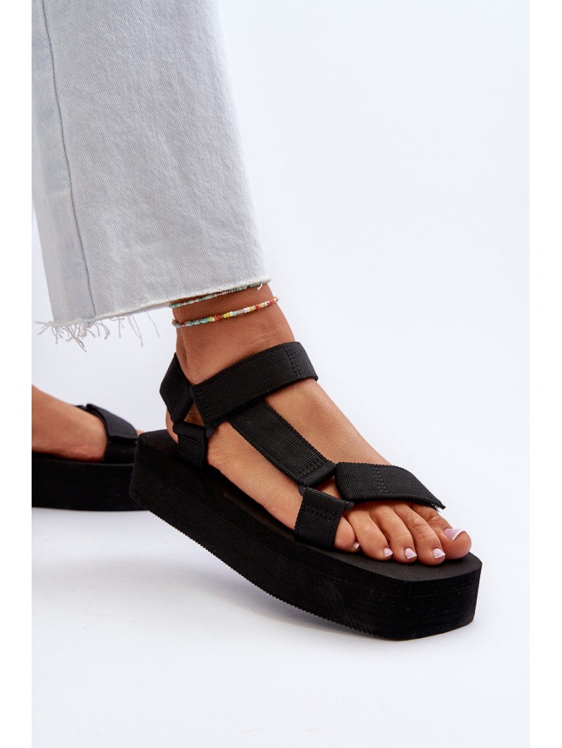 Women's Black Platform Sandals Edireda