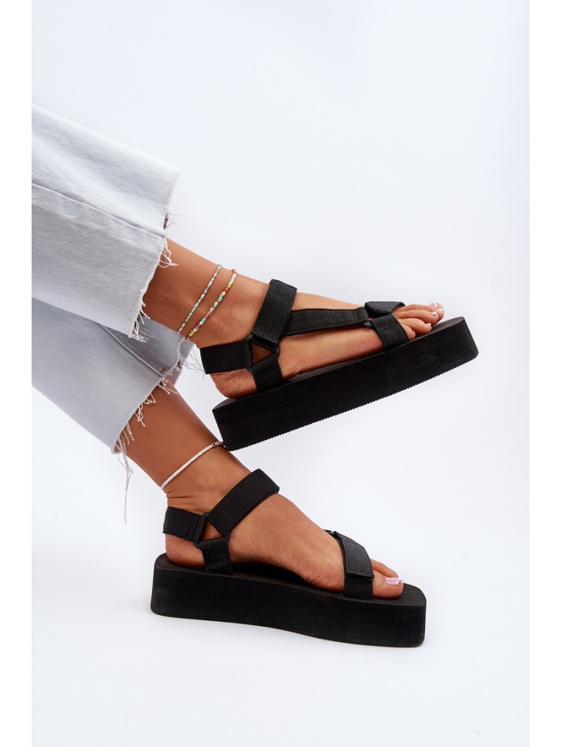 Women's Black Platform Sandals Edireda