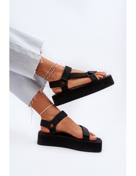 Women's Black Platform Sandals Edireda