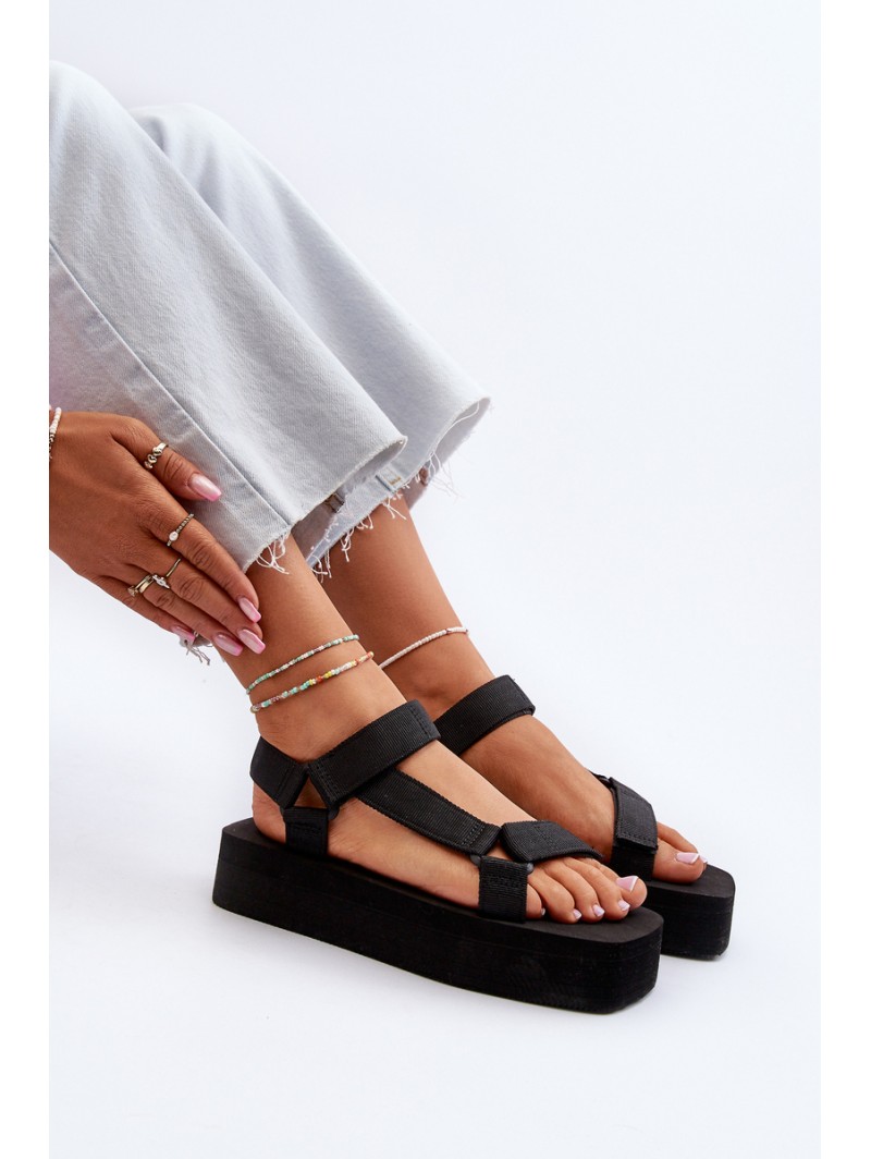 Women's Black Platform Sandals Edireda