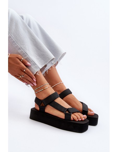 Women's Black Platform Sandals Edireda