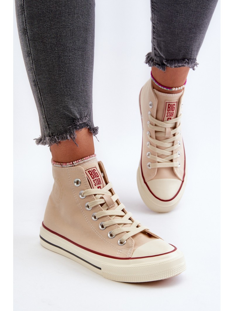 Women's High Top Sneakers Big Star NN274278 Beige