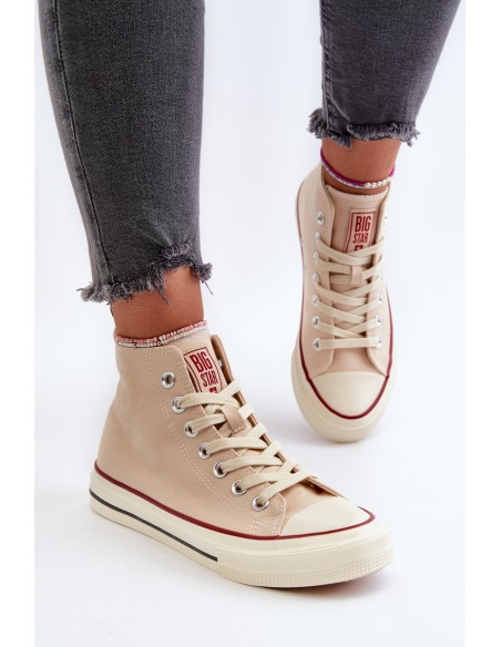 Women's High Top Sneakers Big Star NN274278 Beige