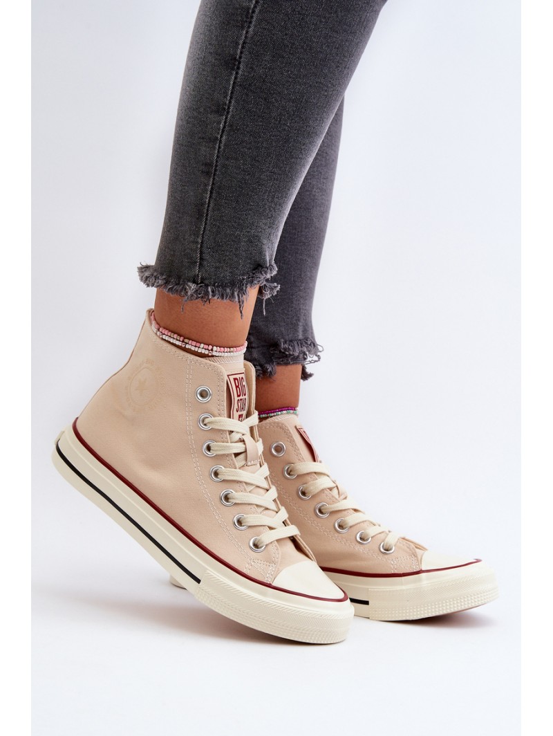 Women's High Top Sneakers Big Star NN274278 Beige