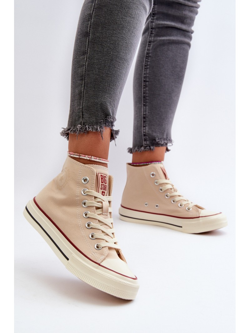 Women's High Top Sneakers Big Star NN274278 Beige