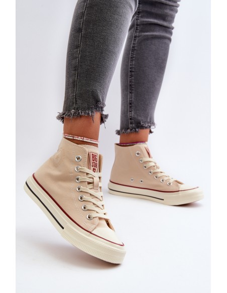 Women's High Top Sneakers Big Star NN274278 Beige