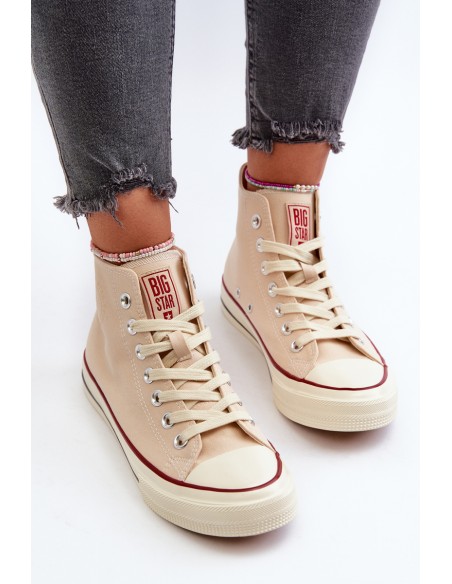 Women's High Top Sneakers Big Star NN274278 Beige