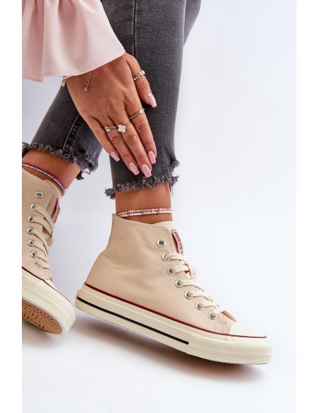 Women's High Top Sneakers Big Star NN274278 Beige
