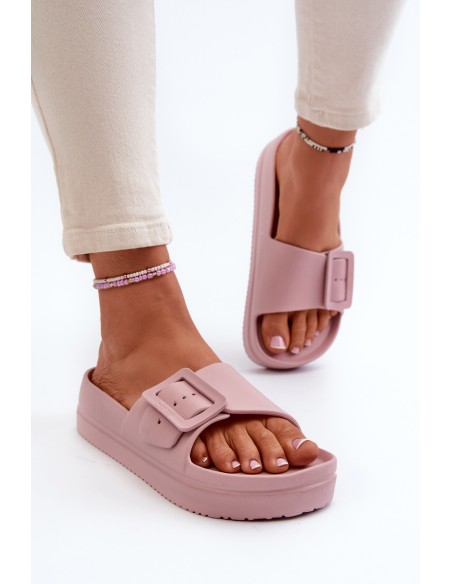 Women's Foam Platform Sandals with Buckle Big Star NN274A663 Pink